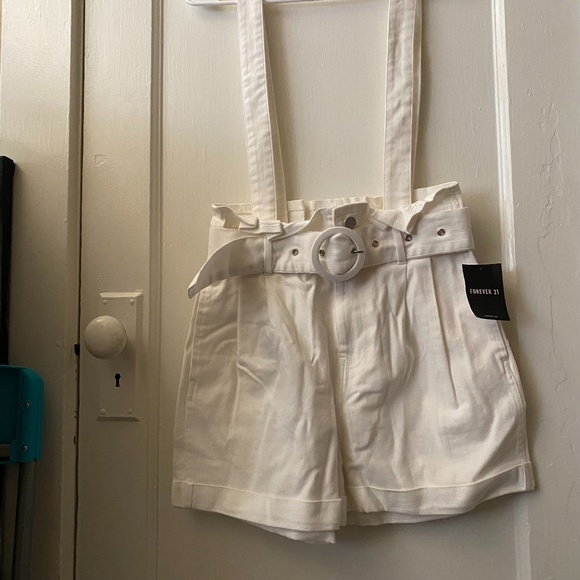 forever 21 overall paperboy suspender shorts - Picture 1 of 5